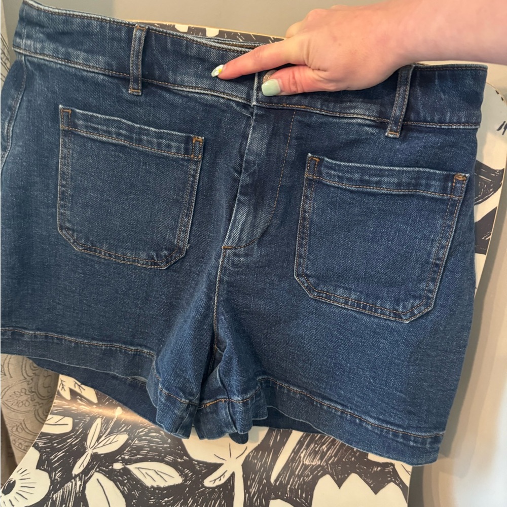 LOFT Blue Jean Shorts Relaxed Fit